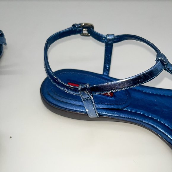 Prada Blue Metallic Sandals Size 7.5 - Picture 10 of 10